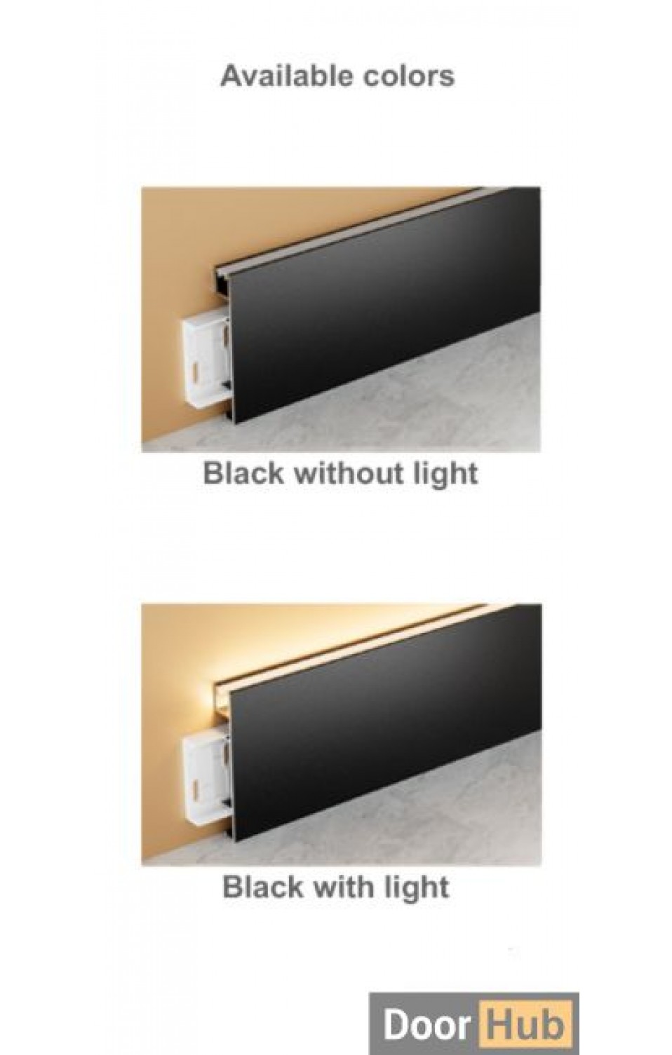 8cm Curved Clip-On Skirting Board | FLL-A-36-A8 Surface-Mount Aluminum Baseboard | DoorHub UAE